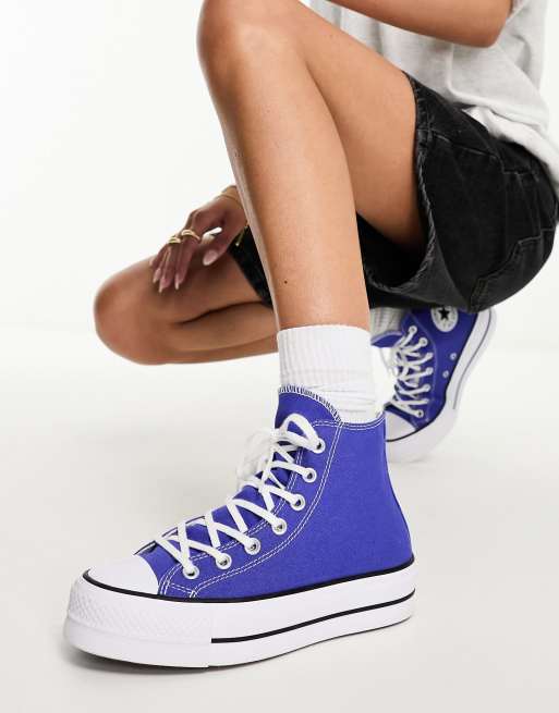 White blue cheap converse