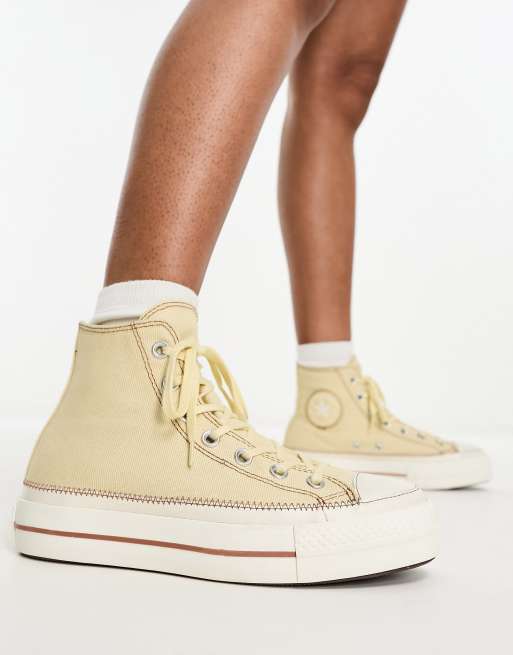 Cream and 2024 gold converse