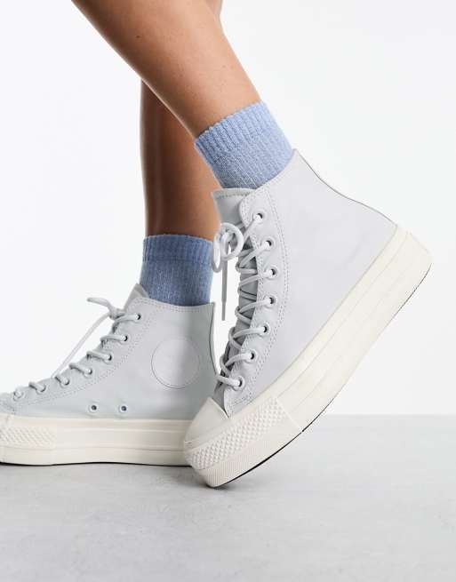 Converse chuck taylor trainers in white with 2025 metallic toe cap