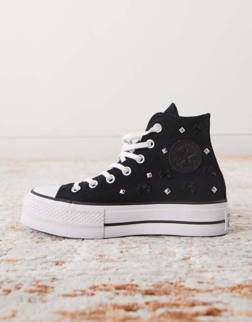 Converse Chuck Taylor - All Star Lift - Sorte sneakers med højde sider, plateau-sål og nittedetaljer, 2 af 5