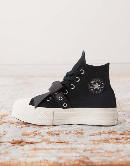 Converse Chuck Taylor - All Star Lift - Sorte sneakers med højde sider, plateau-sål og sløjfedetaljer, 2 af 5