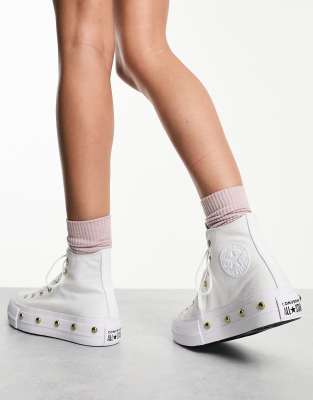 chuck taylor all star lift platform sneaker white gold