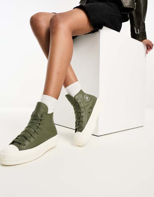 Converse Chuck Taylor All Star lift trainers in khaki