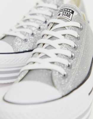 silver glitter converse size 3