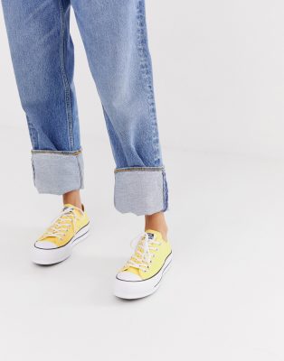 converse platform sneakers yellow