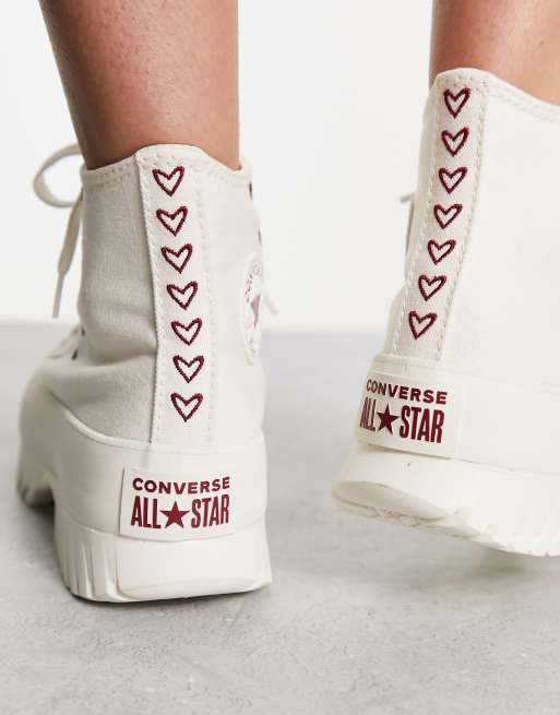 Converse hotsell blanche coeur