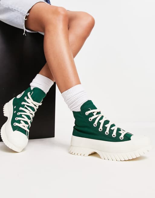 Womens green shop converse sneakers