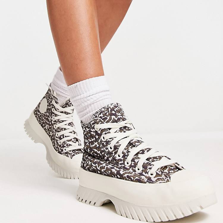 Converse Chuck Taylor All Star Lugged  Hi trainers in animal print | ASOS