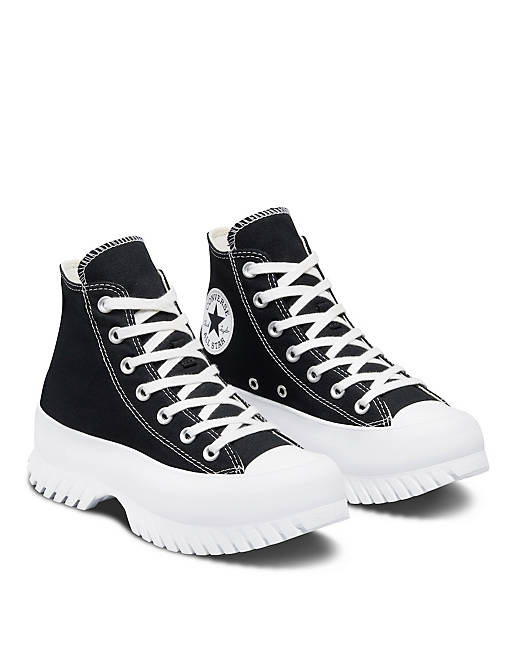 Converse Chuck Taylor All Star Lugged  sneakers in black/egret | ASOS