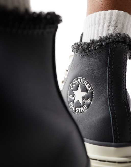 Converse cuir noir fermeture eclair hot sale
