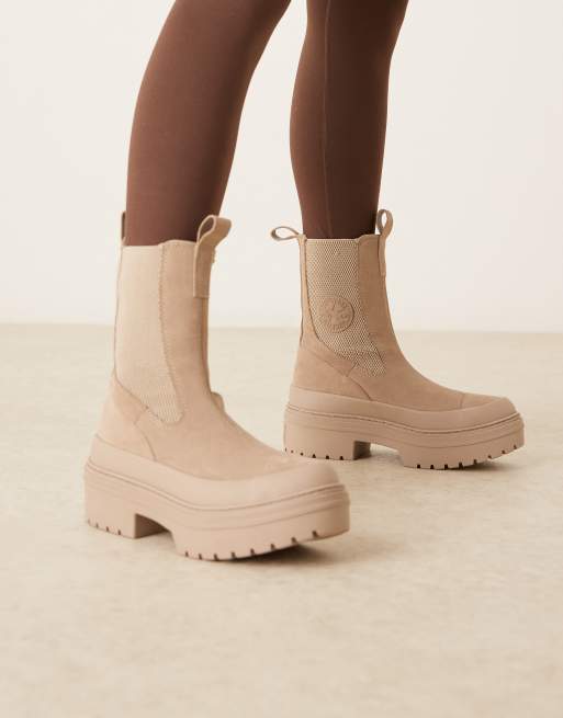 Converse – Chuck Taylor All Star – Lugged Heel – Chelsea-Stiefel in Beige mit Profilsohle und Absatz, 5 von 5