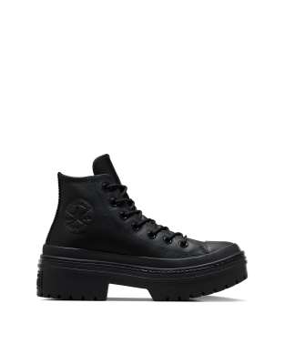 Converse Chuck Taylor All Star lugged heel platform waterproof in black leather ASOS