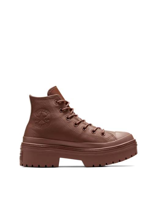 Converse Chuck Taylor All Star lugged heel platform waterproof in brown leather ASOS