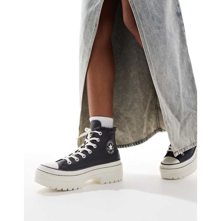 Converse Chuck Taylor All Star Lugged Hi Heel in black and white