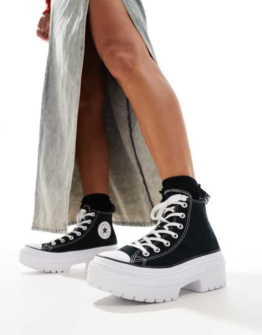 Converse Chuck Taylor All Star Lugged Hi Sneaker in Schwarz mit Absatz