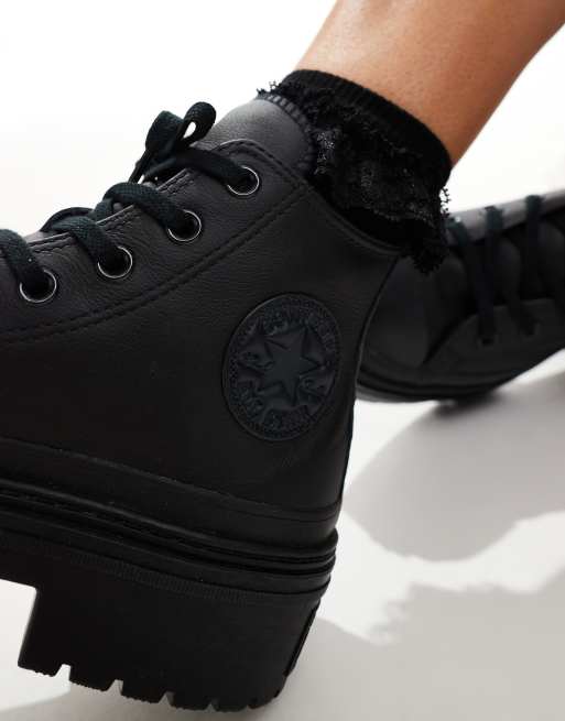 Converse - Chuck Taylor All Star Lugged - Sneakers alte con tacco nere, 4 di 5