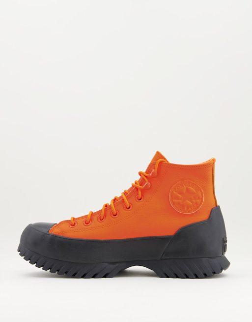 Converse Chuck Taylor All Star Lugged Winter 2.0 Hi boots in orange and black