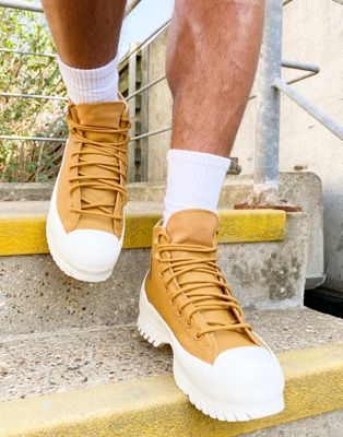 Converse Chuck Taylor All Star Lugged Winter 2.0 in tan and white - ASOS Price Checker