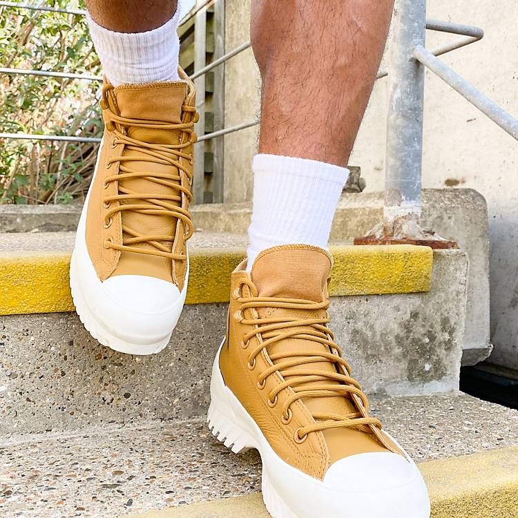 Converse Chuck Taylor All Star Lugged Winter  sneakers in tan and white  | ASOS