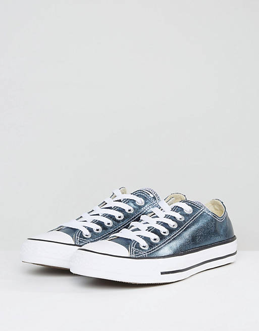 Converse Chuck Taylor All Star Metallic Canvas Trainers In Blue | ASOS