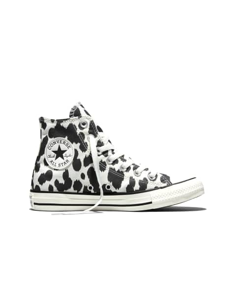 Converse – Chuck Taylor All Star – mit Kuhfellmuster in Schwarz/Egret - view 1