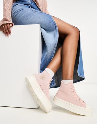 Converse Chuck Taylor All Star modern lift trainers in pink - ASOS Price Checker