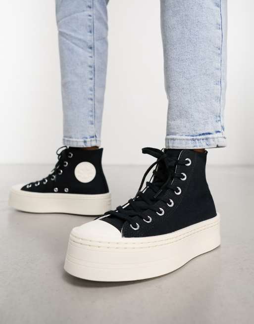 Converse all star lift online hi platform dames zwart