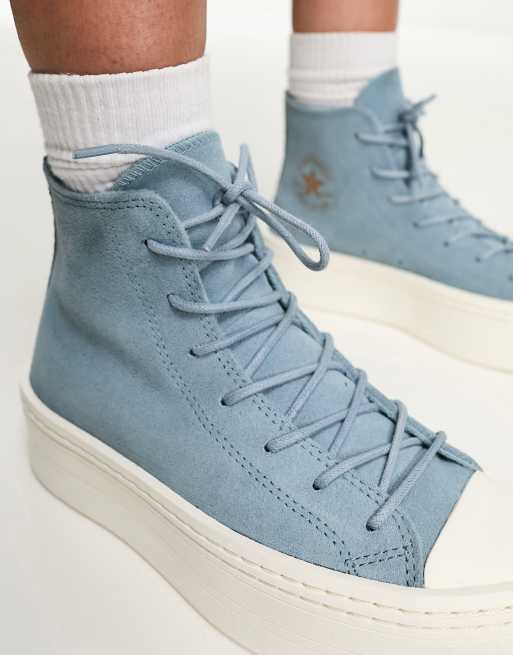 Converse Chuck Taylor All Star Modern Lift Hi suede sneakers in blue