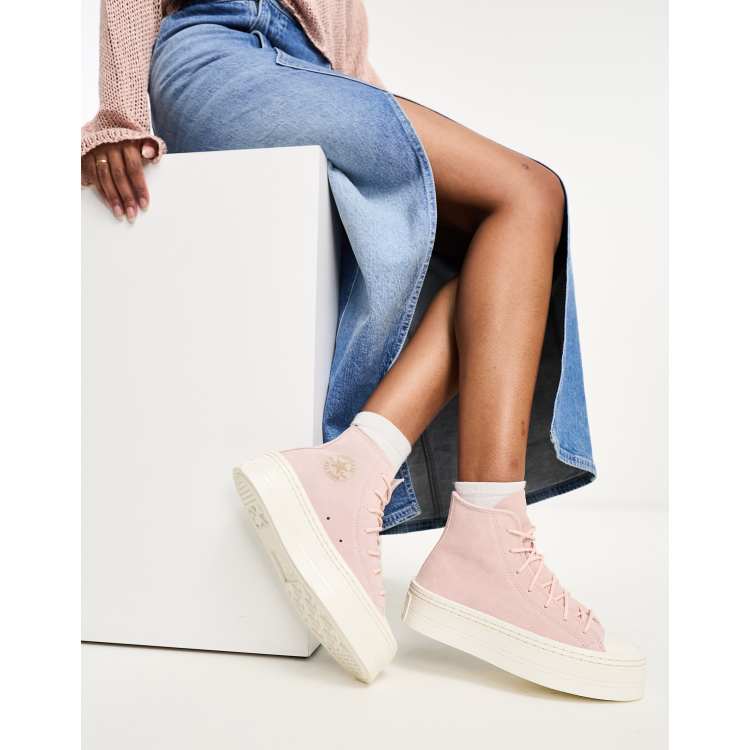 Converse Chuck Taylor All Star Modern Lift Hi trainers in pink ASOS