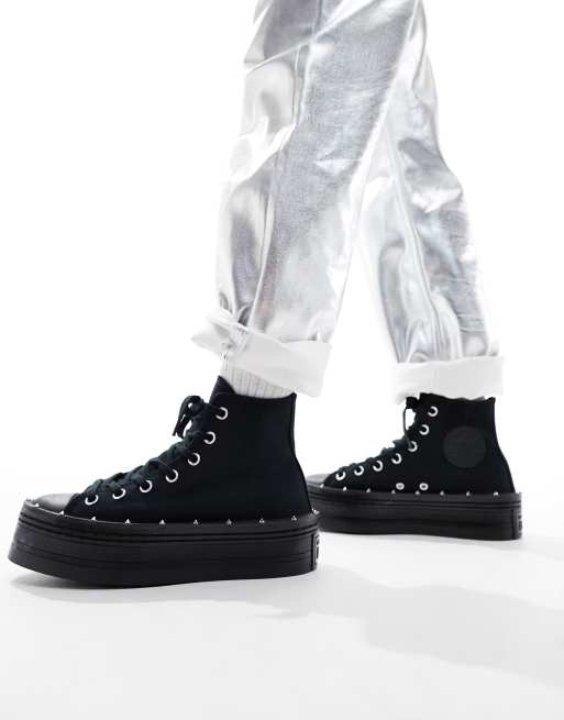 All black studded clearance converse