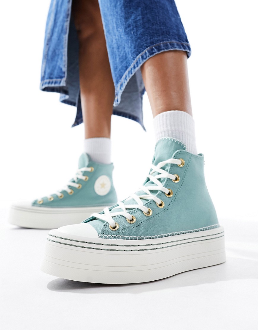 Converse Chuck Taylor All Star Modern Lift Sneakers With Crafted Stitching In Blue