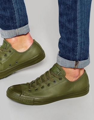 Converse Chuck Taylor All Star Mono Leather Sneakers In Green 151106C | ASOS