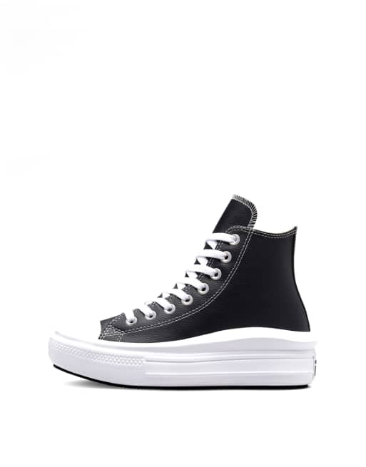 Converse haute plateforme cuir noir hot sale