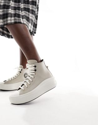 Converse Chuck Taylor All Star Move Hi trainers in beige - ASOS Price Checker