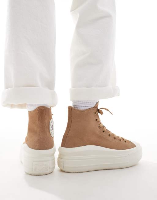 	Converse – Chuck Taylor All Star Move Hi – Beżowe buty sportowe za kostkę, 4 z 5