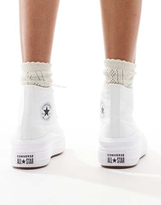 Converse – Chuck Taylor All Star Move Hi – Białe buty sportowe za kostkę, 3 z 4