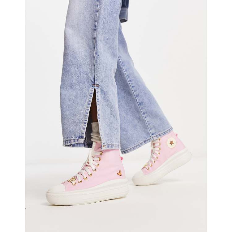 Pink 2025 heart converse