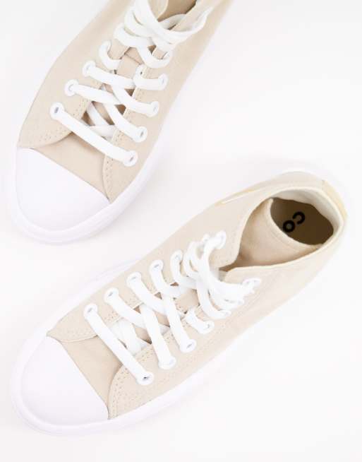 Converse Chuck Taylor All Star Move Hi Mono Lights platform sneakers in farro white