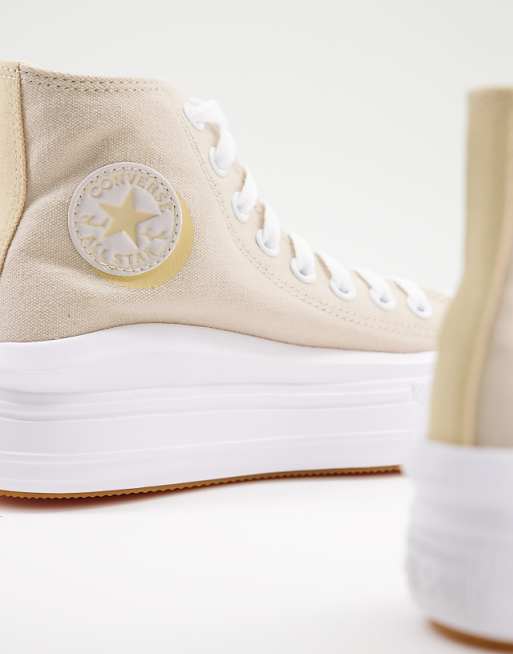 Converse Chuck Taylor All Star Move Hi Mono Lights platform sneakers in farro/white Converse Chuck Taylor All Star Move Hi Mono Lights platform sneakers in farro/white