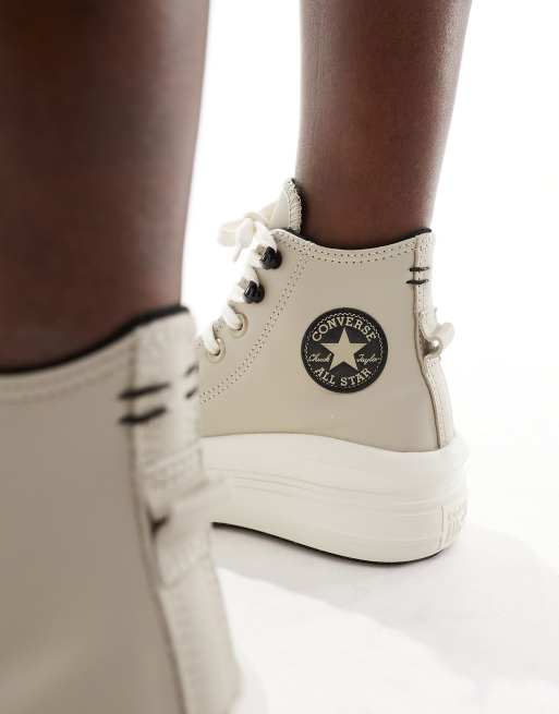 Converse Chuck Taylor All Star Move Hi sneakers in beige, 4 of 5