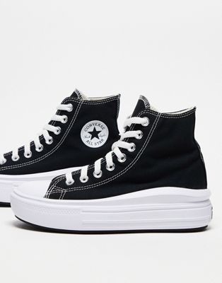 Converse Chuck Taylor All Star Move Hi trainers in black | ASOS