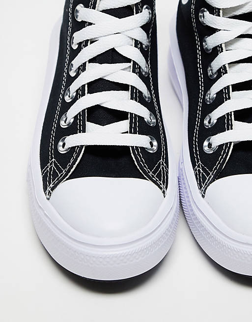 Converse Chuck Taylor All Star Move Hi trainers in black | ASOS