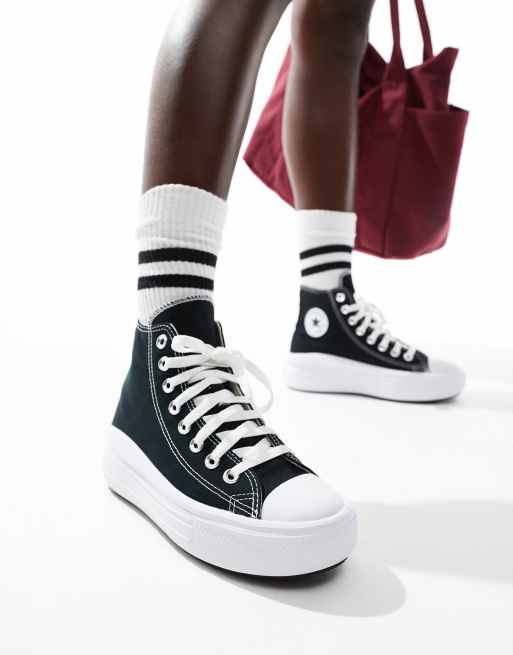 Converse Chuck Taylor All Star Move Hi trainers in black ASOS