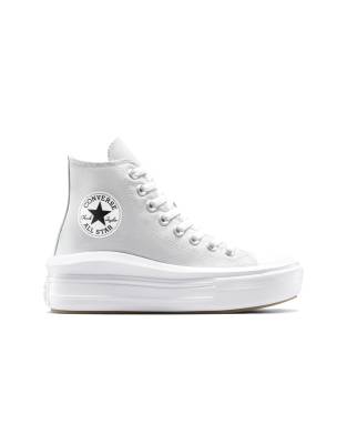 Converse Chuck taylor all star move platform trainers in barely grey/white/black
