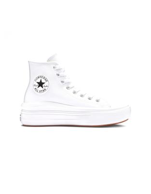 Thumbnail - Converse - Chuck Taylor All Star Move - Sneaker aus Leder in Weiß und Schwarz mit Plateausohle