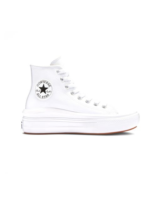 Converse Chuck Taylor All Star Move Sneaker aus Leder in WeiB und Schwarz mit Plateausohle ASOS