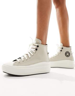 Shop Converse Chuck Taylor All Star Move Sneakers In Beach Stone-neutral