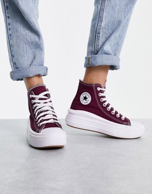 Converse Chuck Taylor All Star Move sneakers in burgundy | ASOS