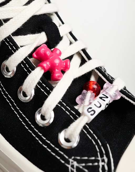 Converse – Chuck Taylor All Star Move – Svarta sneakers med färgglada detaljer och text, 3 av 4