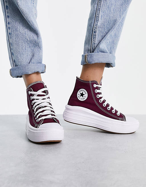 Converse Chuck Taylor All Star Move trainers in burgundy | ASOS